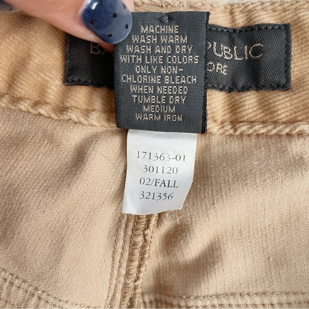 Banana Republic Factory Low Rise Tan Corduroy Pants Y2K Wide Leg Casual 2002 33" - Picture 8 of 8